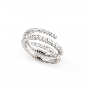 Nomination Lovelight Sterling Silver & CZ Spiral Ring Size N