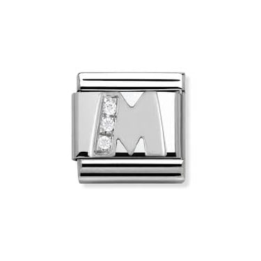Nomination M Initial Silver Shine