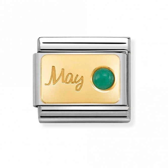 Nomination  May Emerald Yellow Gold Charm