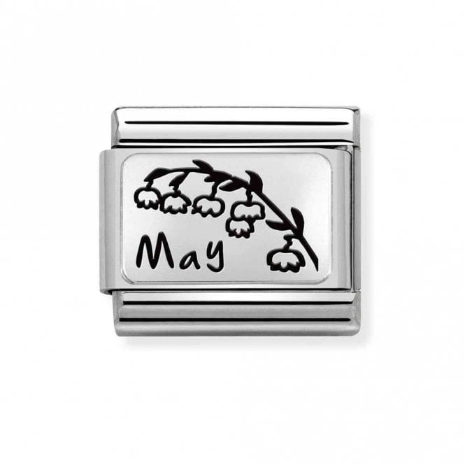 Nomination  May Flower Plate Silver Shine Charm