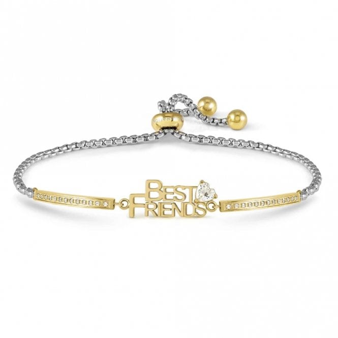 Nomination  Milleluci Best Friends with CZ Gold Tone Adjustable Bracelet 7.2 x 0.75cm, 14-19cm