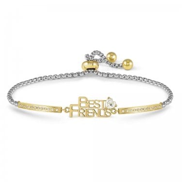 Nomination Milleluci Best Friends with CZ Gold Tone Adjustable Bracelet 7.2 x 0.75cm, 14-19cm