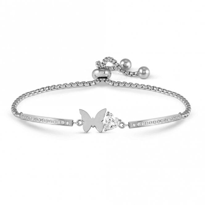 Nomination  Milleluci Butterfly with CZ Heart 7.0cm x 0.8cm Adjustable Bracelet 14-19cm