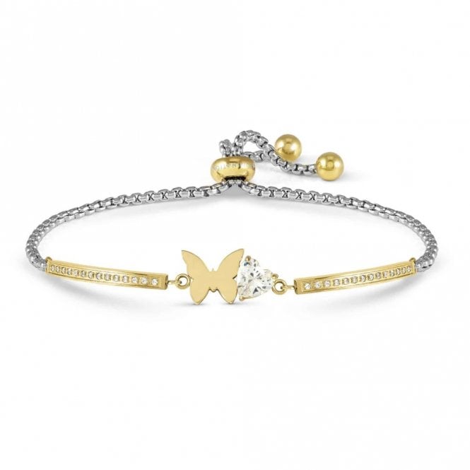 Nomination  Milleluci Butterfly with CZ Yellow Gold Tone Adjustable Bracelet 7.0cm x 0.8cm, 14-19cm