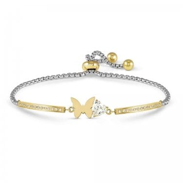 Nomination Milleluci Butterfly with CZ Yellow Gold Tone Adjustable Bracelet 7.0cm x 0.8cm, 14-19cm