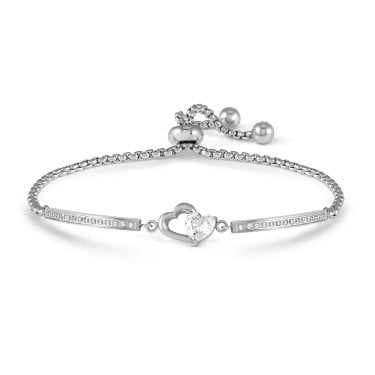Nomination Milleluci Double Heart with CZ Adjustable Bracelet 6.2 x 0.9cm, 14-19cm
