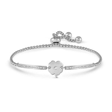 Nomination Milleluci Four-Leaf Clover with CZ Adjustable Bracelet 6 x 1.1cm, 14-19cm 