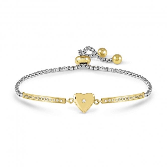 Nomination  Milleluci Heart with CZ Gold Tone Adjustable Bracelet 6.2 x 0.9cm, 14-19cm