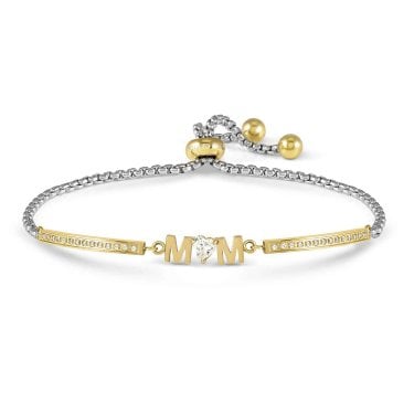 Nomination Milleluci Mum with CZ Gold Tone Adjustable Bracelet 7.2 x 0.49cm, 14-19cm