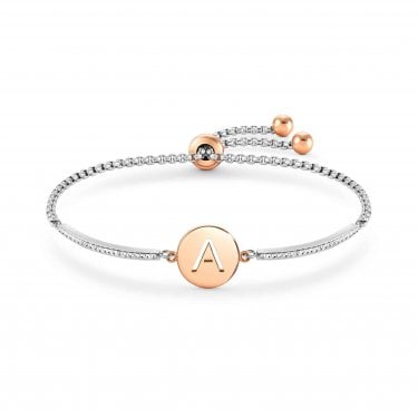 Nomination Milleluci Rose Gold & Hypoallergenic Steel A Half Pave Bangle 19cm