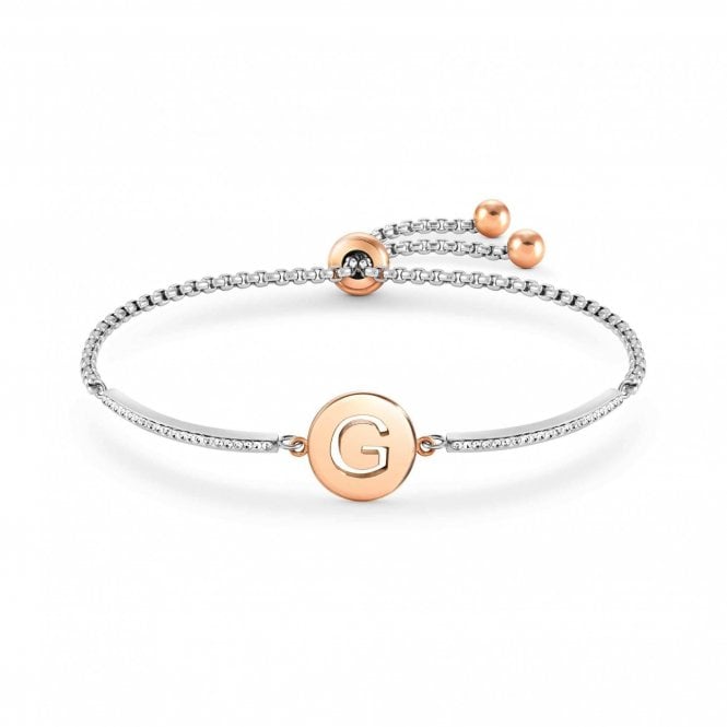 Nomination  Milleluci Rose Gold & Hypoallergenic Steel G Half Pave Bangle 19cm