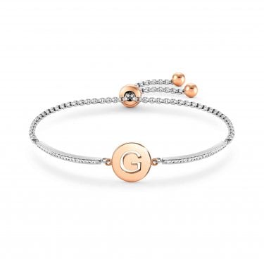 Nomination Milleluci Rose Gold & Hypoallergenic Steel G Half Pave Bangle 19cm
