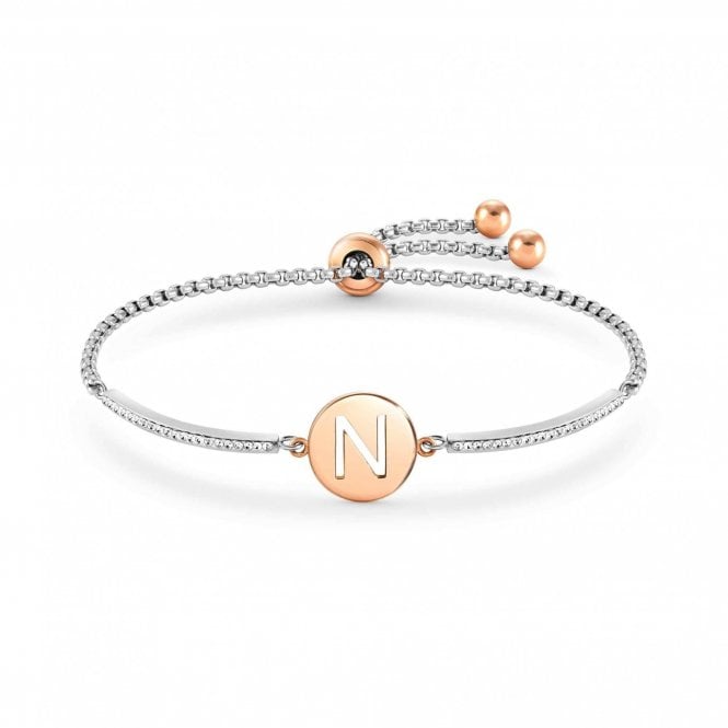 Nomination  Milleluci Rose Gold & Hypoallergenic Steel N Half Pave Bangle 19cm