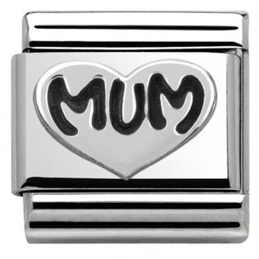 Nomination MUM Heart Silver Shine Charm