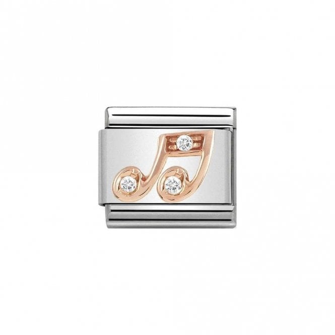 Nomination  Music Note with White CZ Rose Gold 