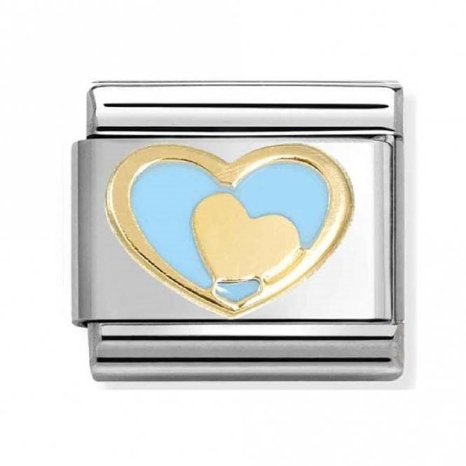 Nomination Nomiantion Gold Heart in Blue Heart Yellow Gold Charm