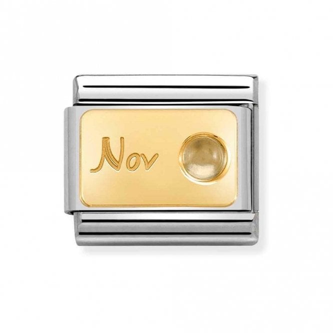 Nomination  November Citrine Yellow Gold Charm