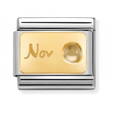 Nomination November Citrine Yellow Gold Charm