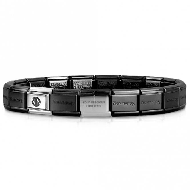 Nomination  Original Composable Black Classic Bracelet Base Links 18 - Large