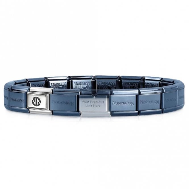 Nomination  Original Composable Blue Classic Bracelet Base Links 18 - Large