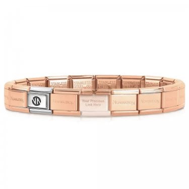 Nomination Original Composable Rose Gold Tone Classic Bracelet Base Links 18 - Large