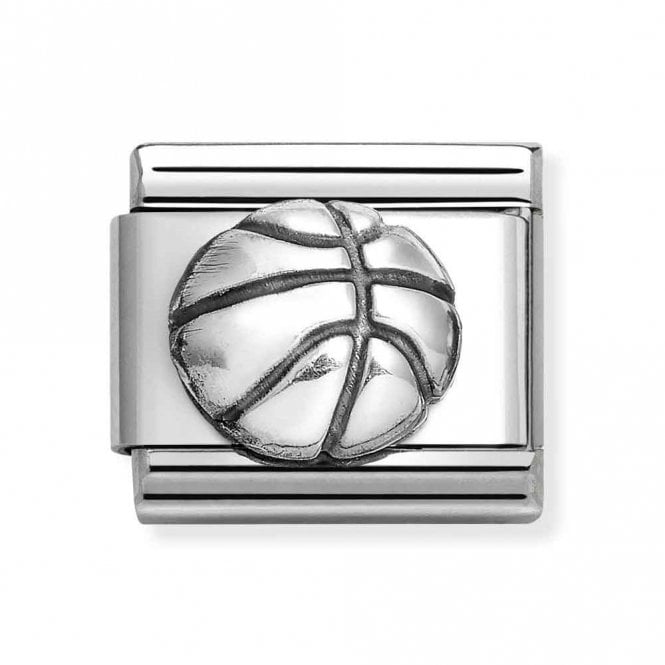 Nomination  Oxidized Basketball Silver Shine Charm