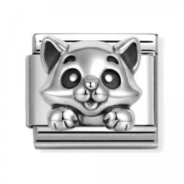 Nomination Oxidized Cat Silver Shine Charm
