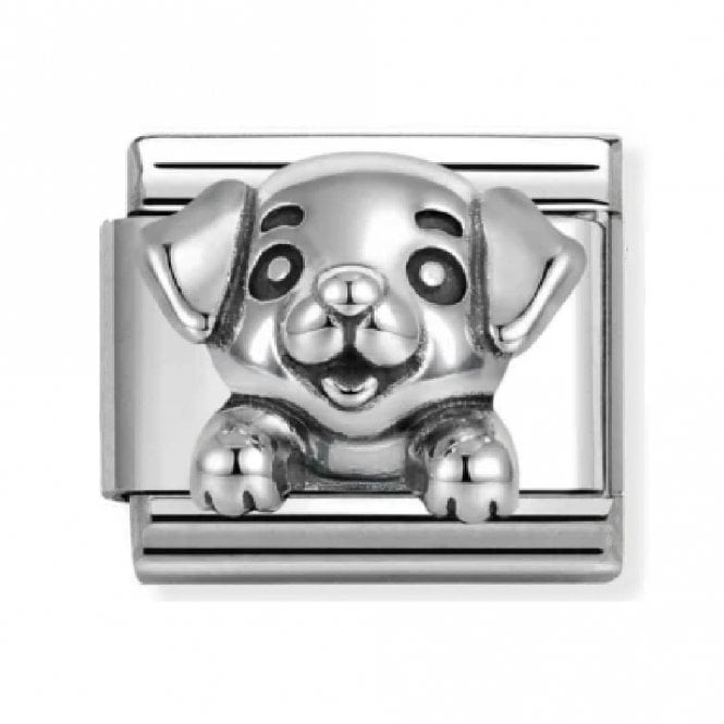 Nomination  Oxidized Dog Silver Shine Charm