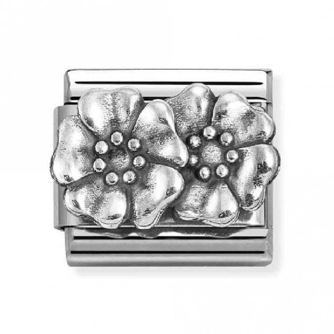 Nomination  Oxidized Flowers Silver Shine Charm