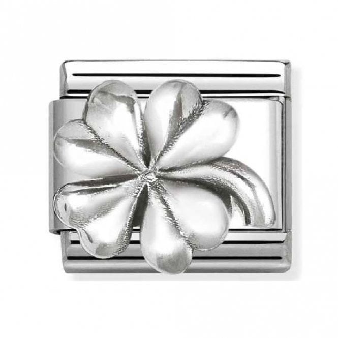Nomination  Oxidized Four Leaf Clover Vintage Silver Shine Charm