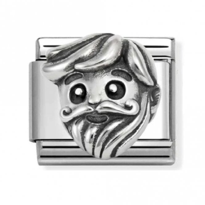 Nomination  Oxidized Grandfather Silver Shine Charm