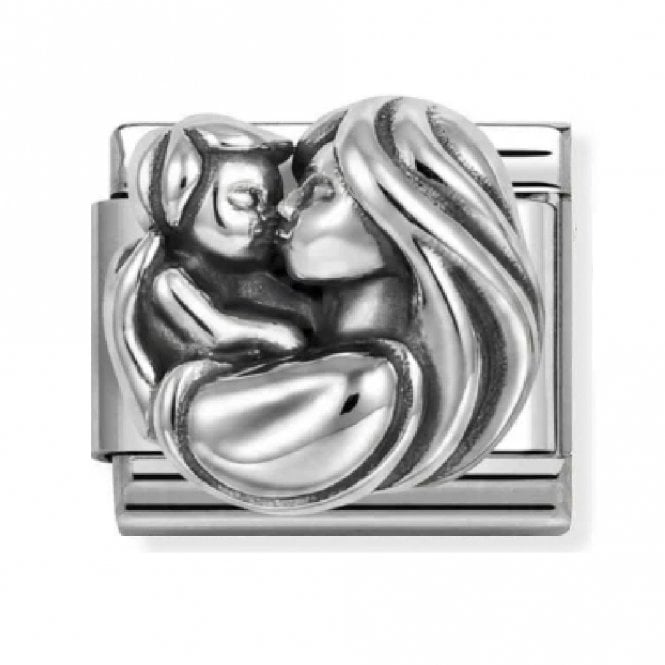Nomination  Oxidized Mum & Child Silver Shine Charm