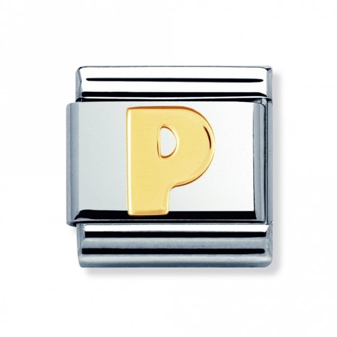 Nomination  P Initial Yellow Gold 