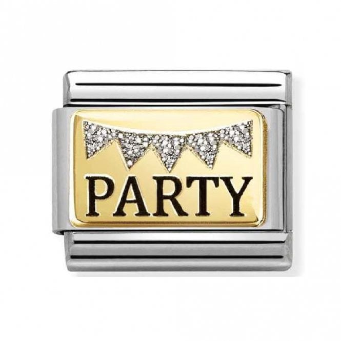 Nomination  Party Glitter Bunting Yellow Gold Charm