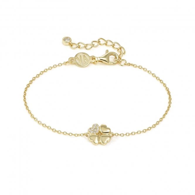 Nomination  Petit Sparkle CZ Four-Leaf Clover Gold Tone Bracelet 0.85 x 0.85cm, 16-19cm