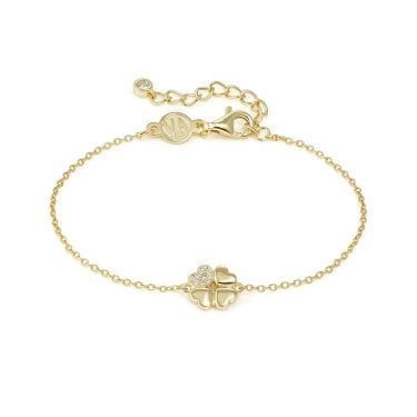 Nomination Petit Sparkle CZ Four-Leaf Clover Gold Tone Bracelet 0.85 x 0.85cm, 16-19cm