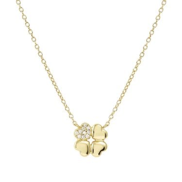 Nomination Petit Sparkle CZ Four-Leaf Clover Gold Tone Necklace 0.9 x 0.9cm, 38-44cm