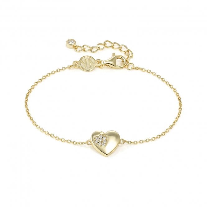 Nomination  Petit Sparkle CZ Heart Gold Tone Bracelet 1 x 0.9cm, 16-19cm