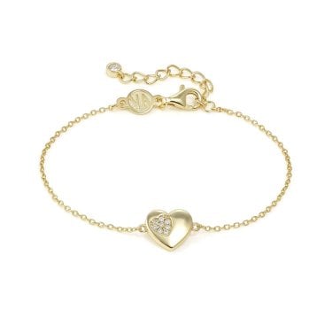Nomination Petit Sparkle CZ Heart Gold Tone Bracelet 1 x 0.9cm, 16-19cm