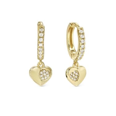 Nomination Petit Sparkle CZ Heart Gold Tone Hoop Earrings 0.7 x 0.6cm