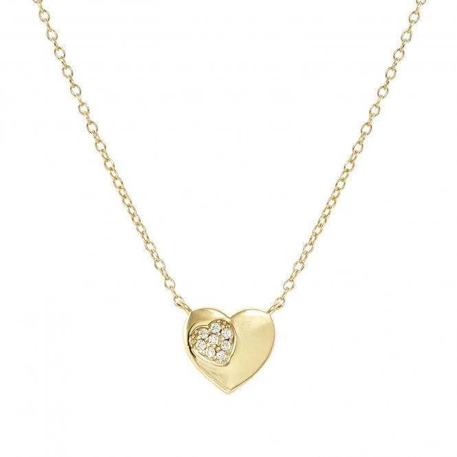 Nomination  Petit Sparkle CZ Heart Gold Tone Necklace 1 x 0.9cm, 38-44cm