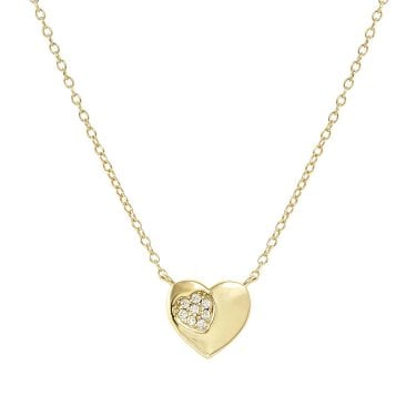 Nomination Petit Sparkle CZ Heart Gold Tone Necklace 1 x 0.9cm, 38-44cm