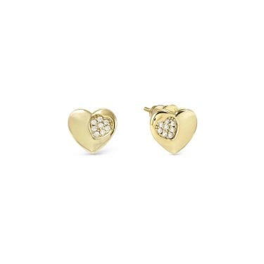 Nomination Petit Sparkle CZ Heart Gold Tone Stud Earrings 0.8 x 0.7cm