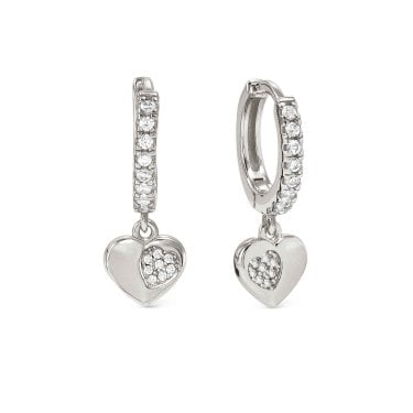 Nomination Petit Sparkle CZ Heart Hoop Earrings 0.7 x 0.6cm