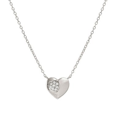 Nomination Petit Sparkle CZ Heart Necklace 1 x 0.9cm, 38-44cm