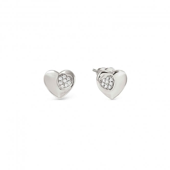 Nomination  Petit Sparkle CZ Heart Stud Earrings 0.8 x 0.7cm