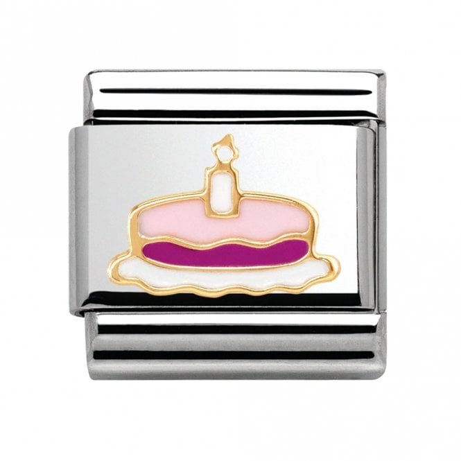 Nomination  Pink and Purple Cake with Candle Yellow Gold