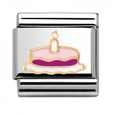 Nomination Pink and Purple Cake with Candle Yellow Gold
