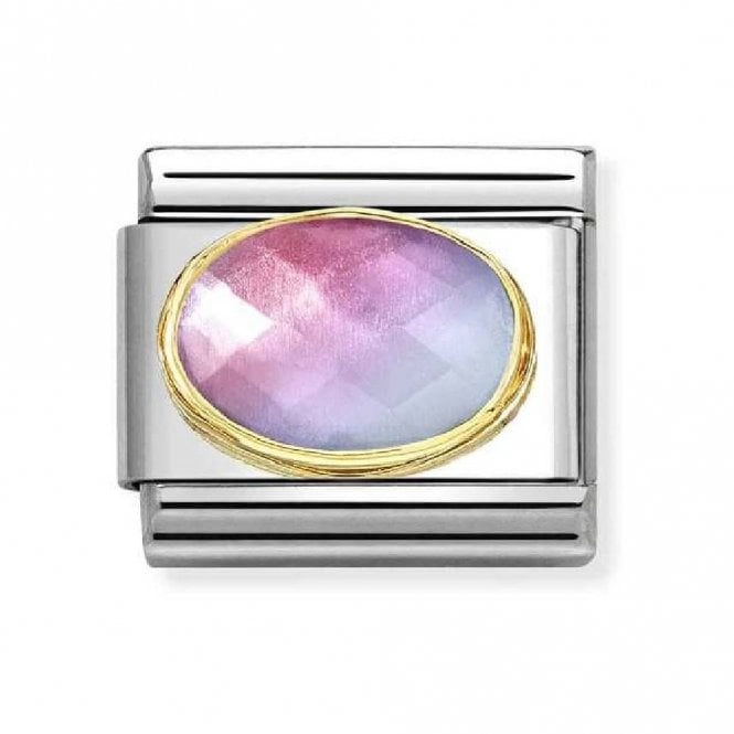 Nomination  Pink & Blue Ombre Stone Yellow Gold Charm