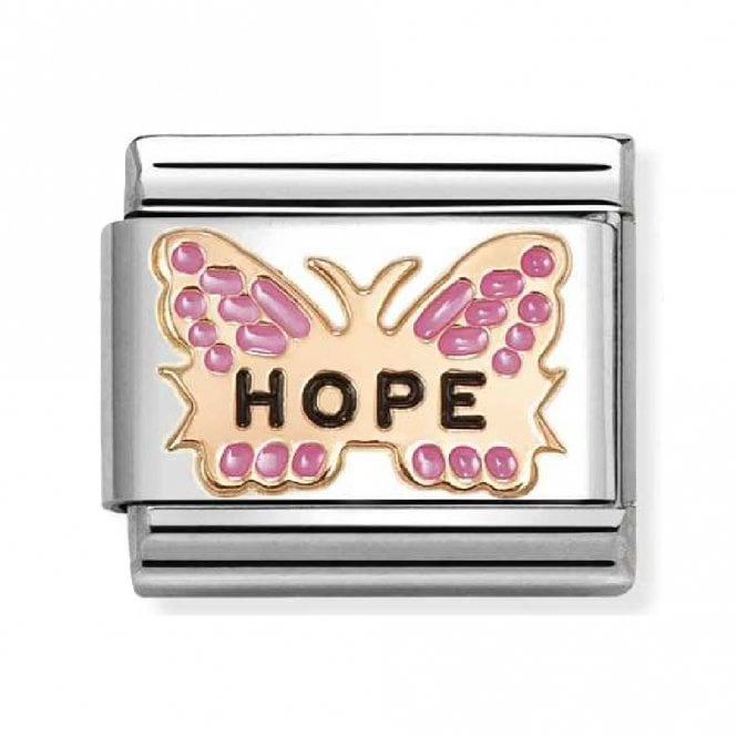 Nomination  Pink Butterfly Hope Rose Gold Charm